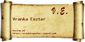 Vranka Eszter névjegykártya